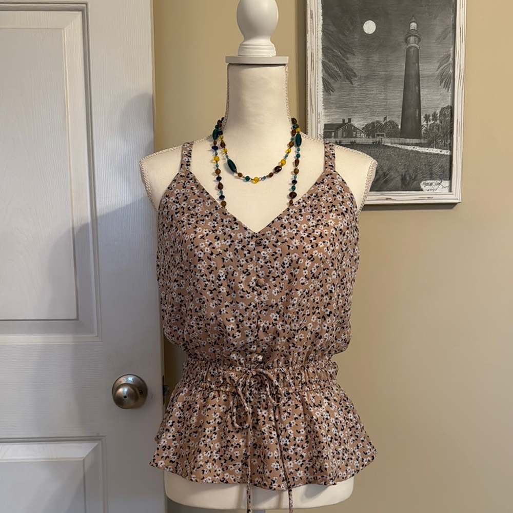 Women's Brown Floral Top